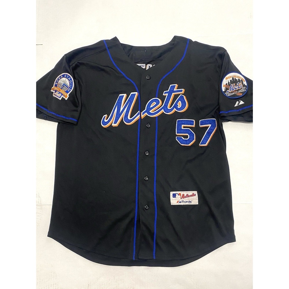 Johan Santana 2008 New York Mets Shea Stadium Closing Patch Men's Jersey. 2XL